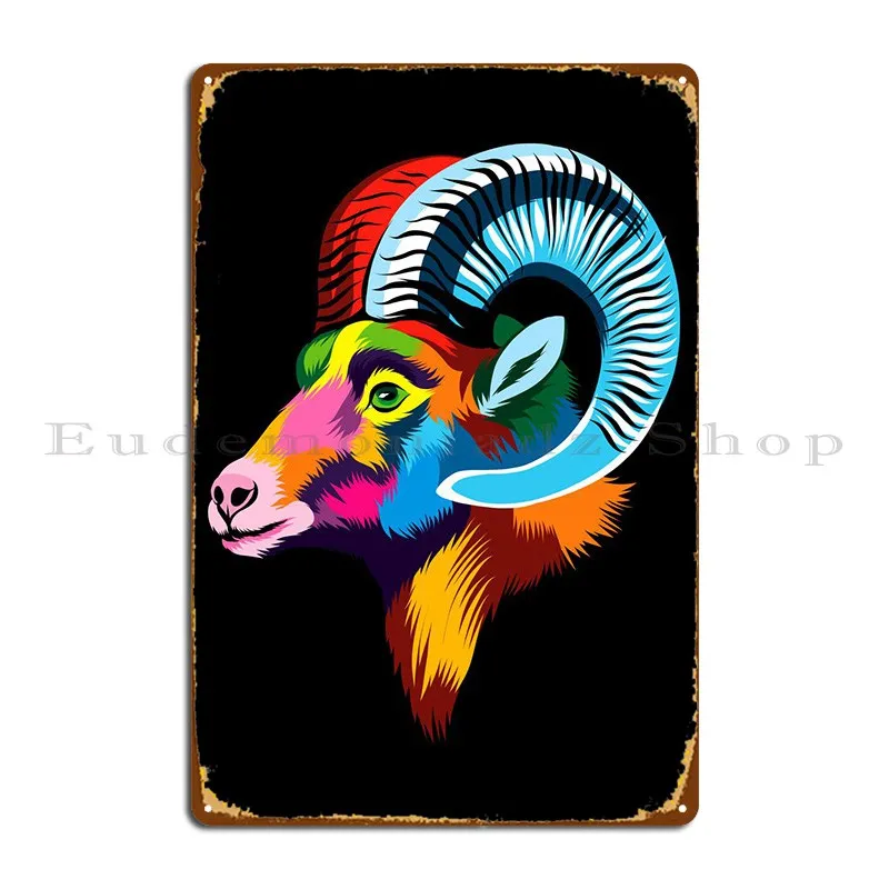 

Цветной металлический плакат Bighorn в виде головы овец, плакат на стену гаража, Декор для дома, гостиной, жестяной плакат