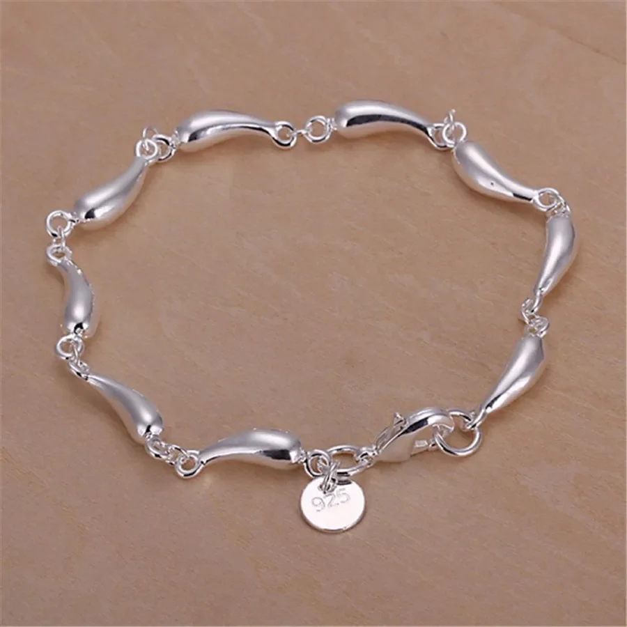 

New arrive 925 Sterling Silver bracelet Drop chain For women lady fashion charm jewelry wedding noble gifts