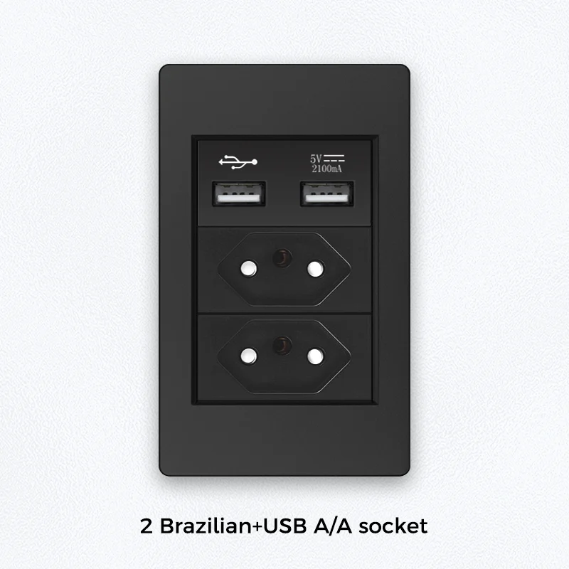 YINKA Огнестойкая пластиковая панель Бразилия Розетка Настенный выключатель