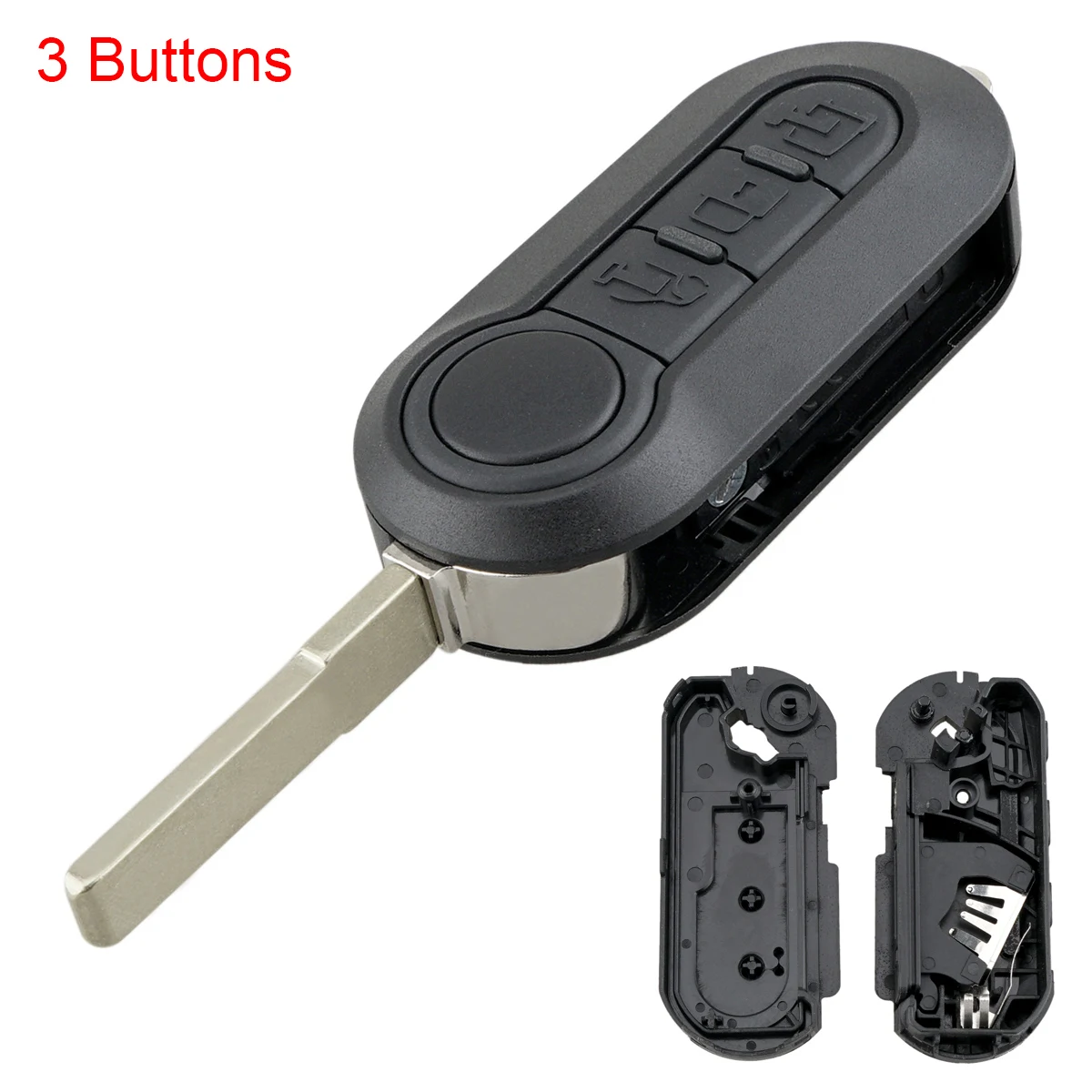 

3 Buttons Car Key Remote Control Folding Housing Replacement Fit for Fiat 500 Doblo DUCATO Punto Panda Peugeot