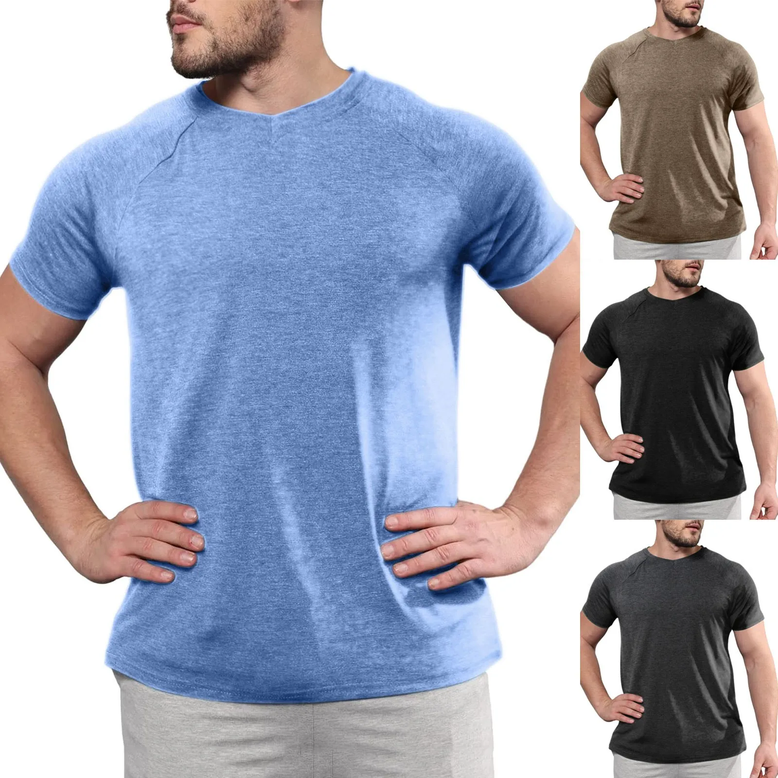 

Футболка мужская оверсайз с коротким рукавом, Повседневная рубашка для воркаута, однотонная блузка для тренировок, лето