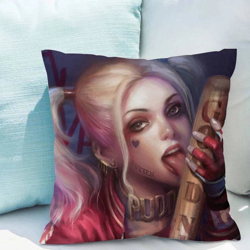 

Pillowcases H-harley Quninn Bed Cushions of Modern Sofa Pillow Cover Pillowcase for Living Room Double-sided Printing Home Decor