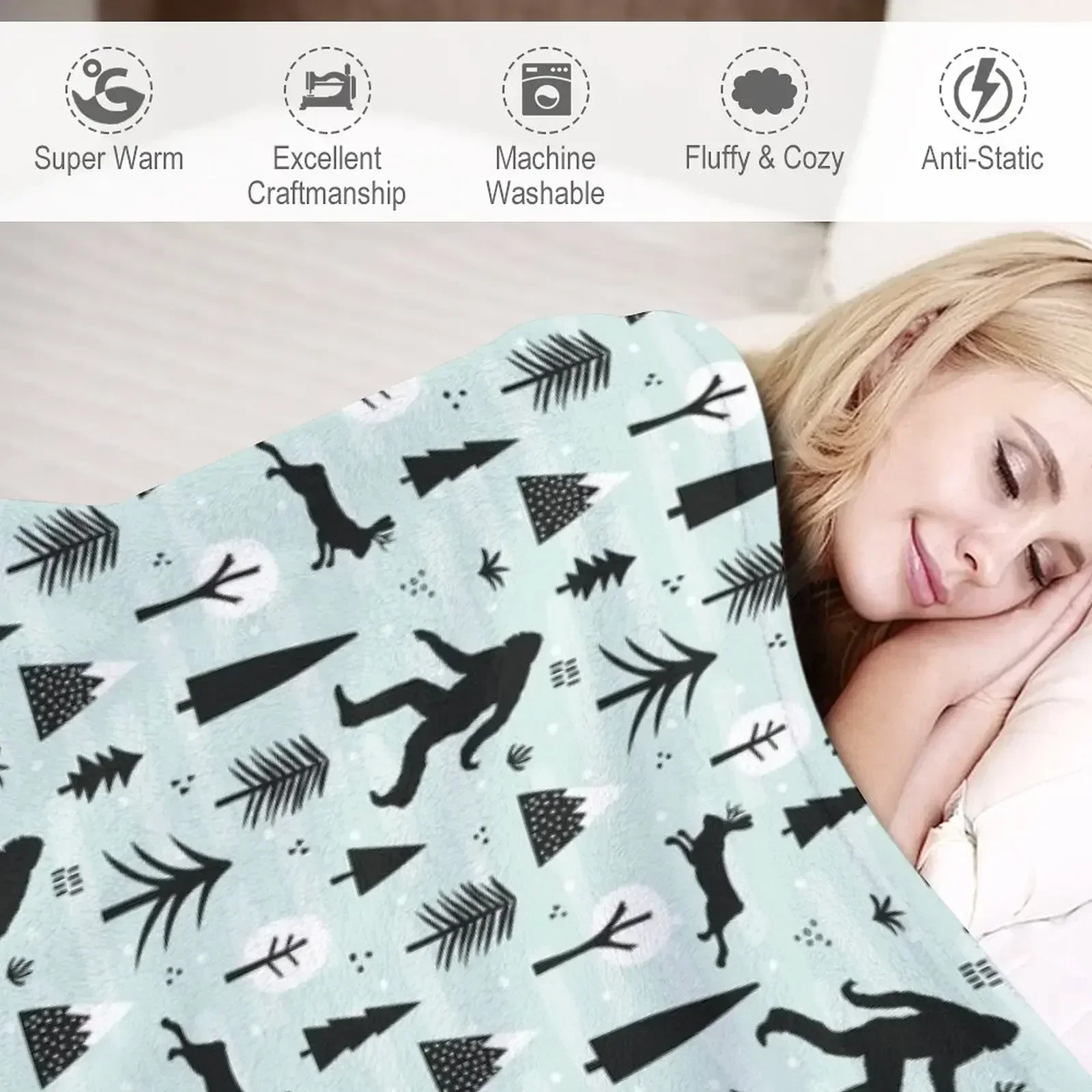 Одеяло с рисунком Bigfoot Jackalope роскошное утолщенное одеяло для дивана одеяла