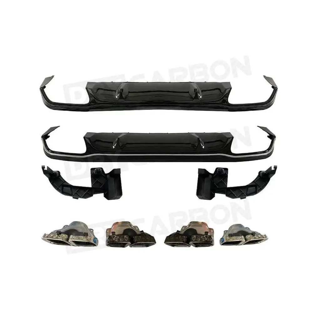 Глянцевый черный диффузор заднего бампера в автомобильном стиле с насадками для