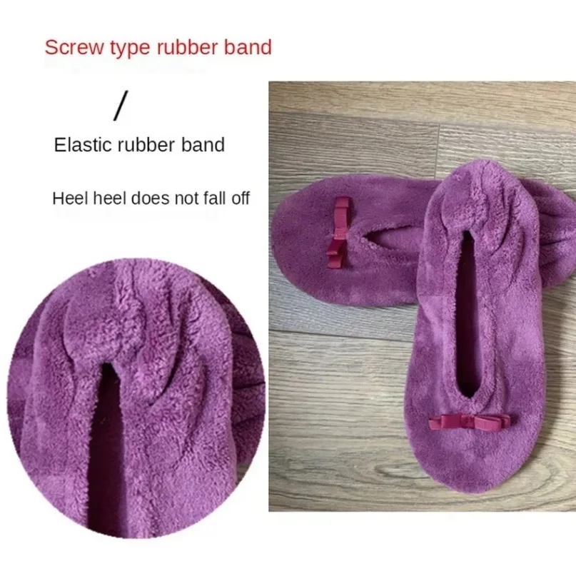 Тапки женские зимние теплые Нескользящие домашние тапочки носки без каблука