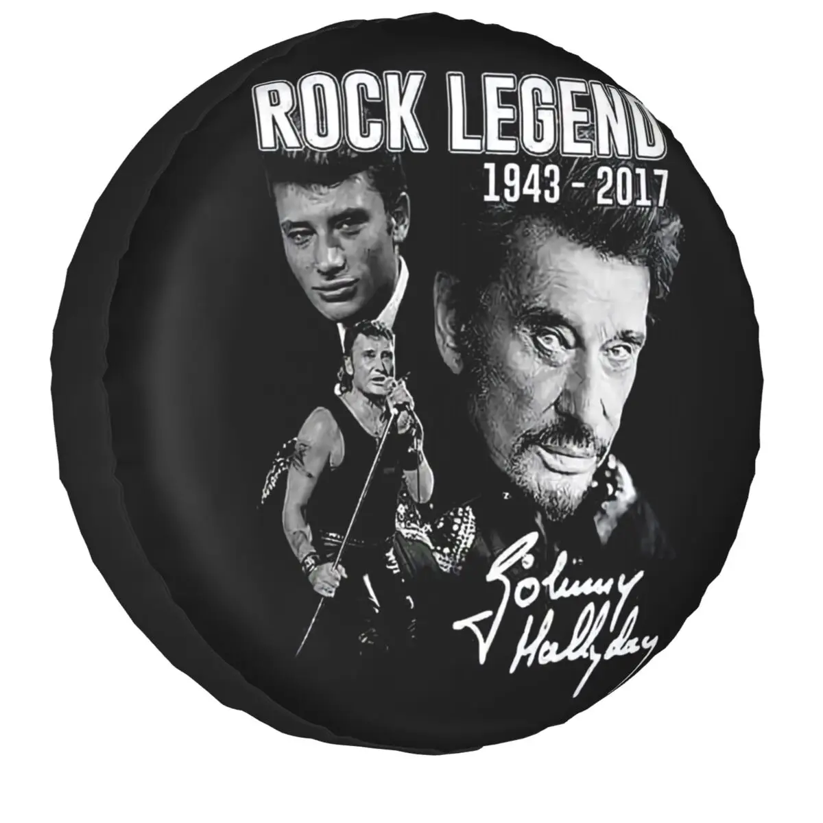 

Johnny Hallyday Rock Roll Spare Wheel Cover for Jeep Pajero 4x4 Trailer Custom France Singer Tire Protector 14" 15" 16" 17" Inch