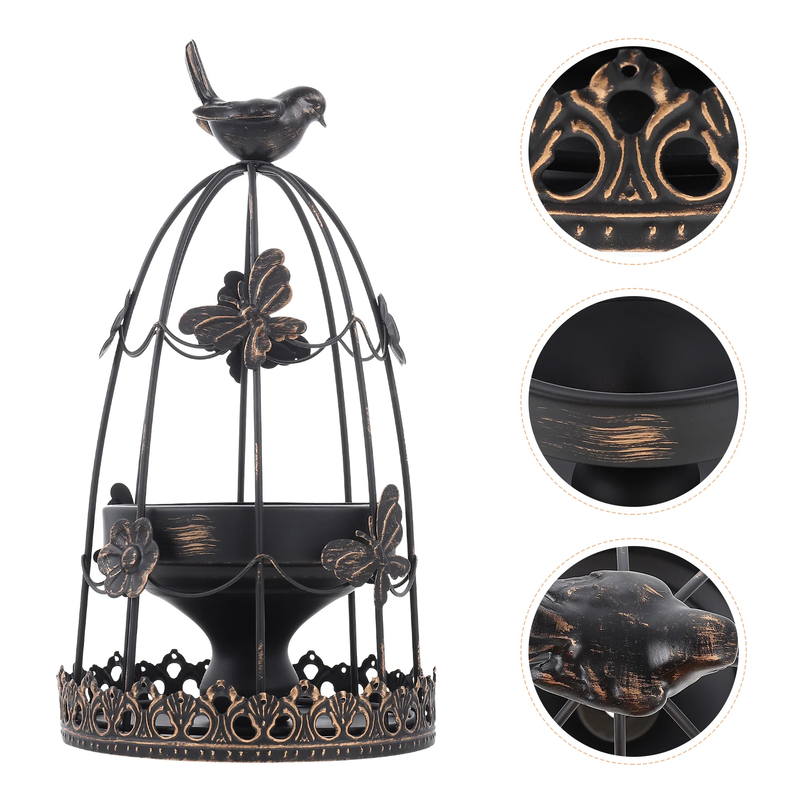 

Holderbirdcage Candlestick Decorative Tealight Hanging Lantern Metal Iron Candleholder Bird Vintage Table Wedding Storm Led