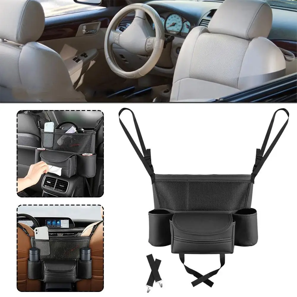 

Автомобильная сумка для хранения, карманная сумка для автомобиля между передними сидениями, подлокотник центральной консоли, Большая вместительная сумка для хранения, E5A2