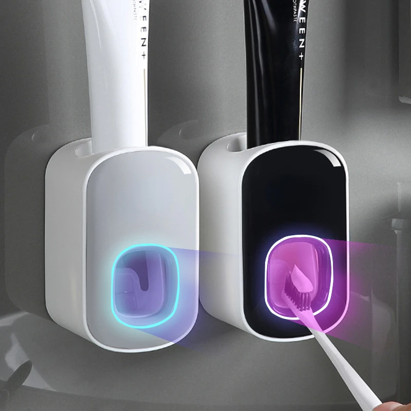 

Wall Mount Automatic Toothpaste Dispenser Bathroom Accessories Set Toothpaste Squeezer Dispenser Bathroom Toothbrush Holder Tool