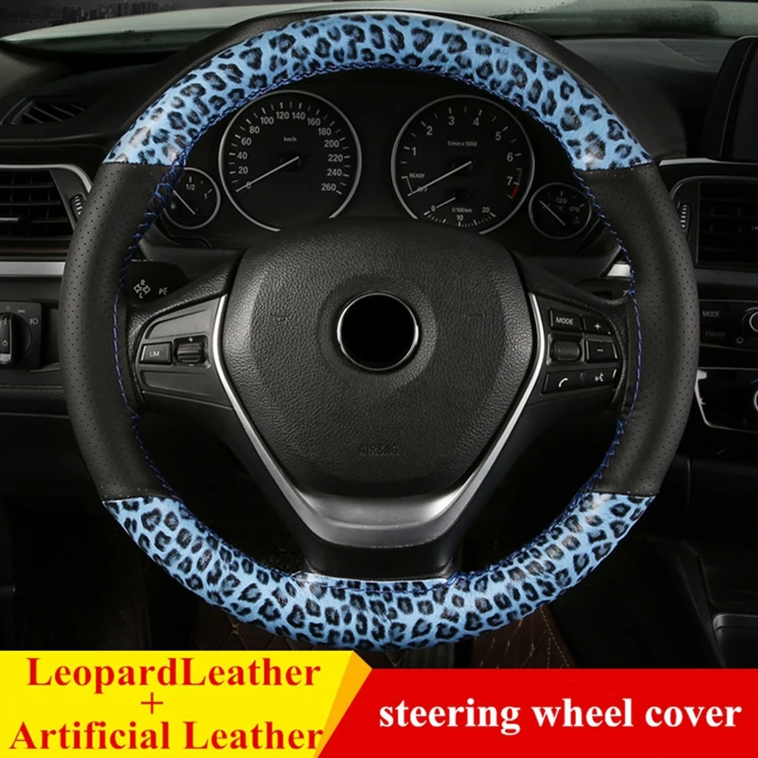 

DIY Car Steering Wheel Covers Soft Fiber Leather braid on the steering-wheel of Car With Needle and Thread Interior accessories