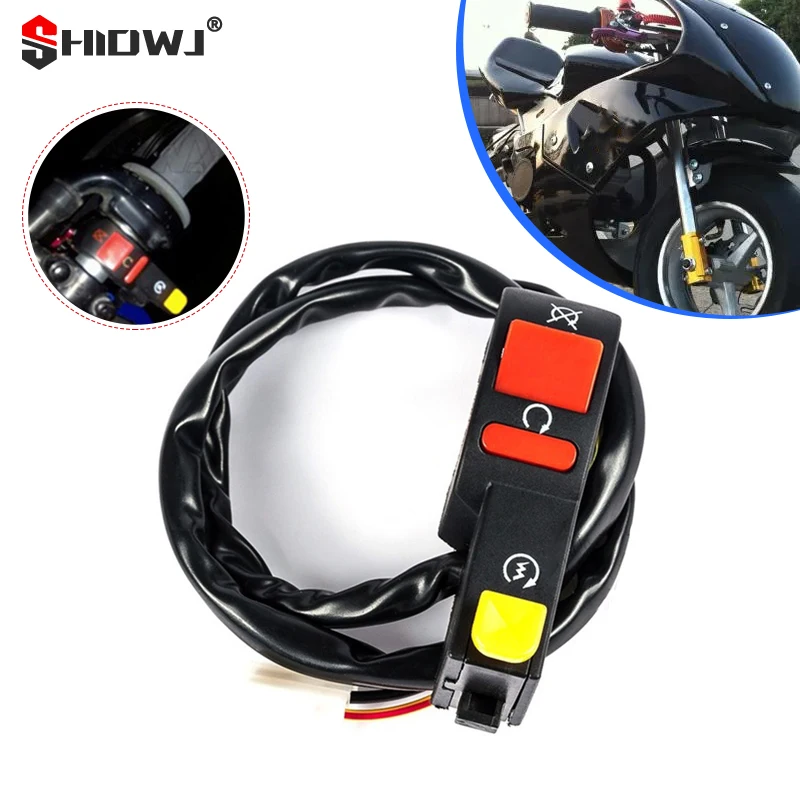 

1 шт. электрическая кнопка включения/выключения стартера Переключатель мотоцикла внедорожника квадроцикла переключатель включения/выключ...