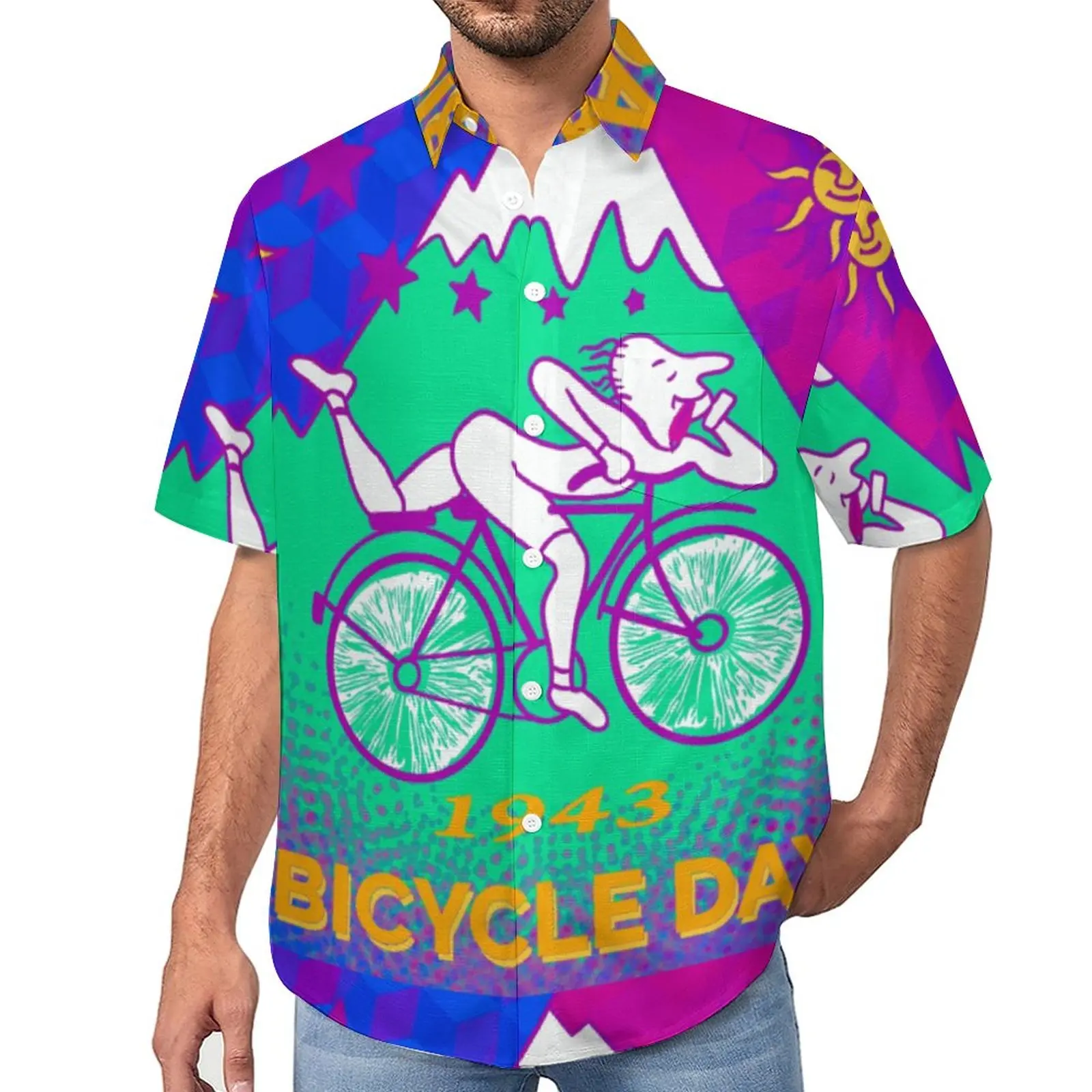 

Гавайская Повседневная рубашка для отпуска, с коротким рукавом, в стиле ретро