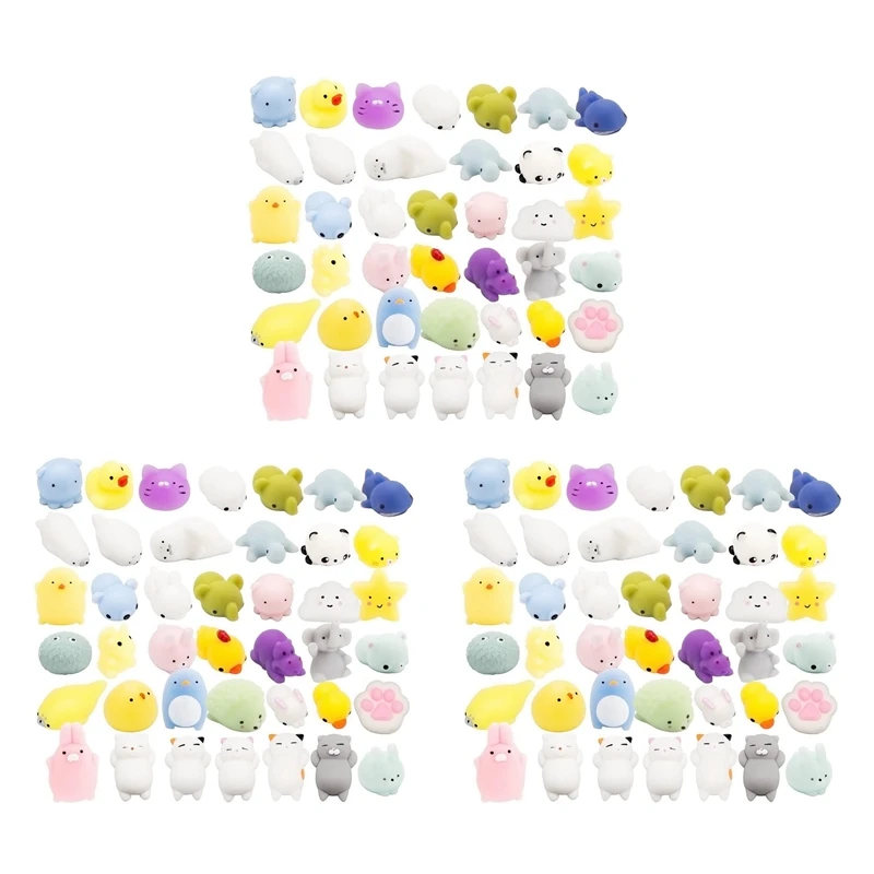 

Random 90 Pcs Cute Animal Mochi Squishy, Kawaii Mini Soft Squeeze Toy,Fidget Hand Toy For Kids Gift,Stress Relief