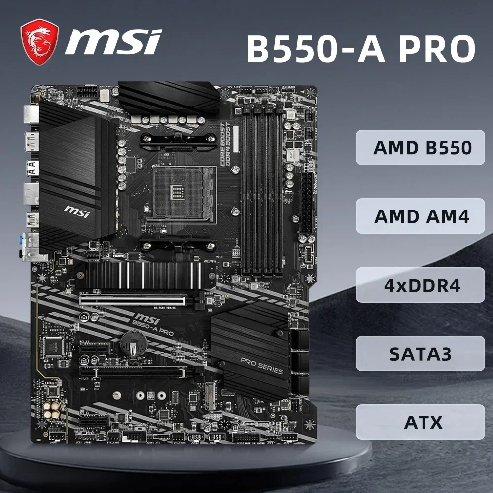 Материнская плата MSI B550-A PRO поддерживает AM4 Ryzen 9 5900X 3900X 7 5800X3D 5 5600X Процессор AMD B550