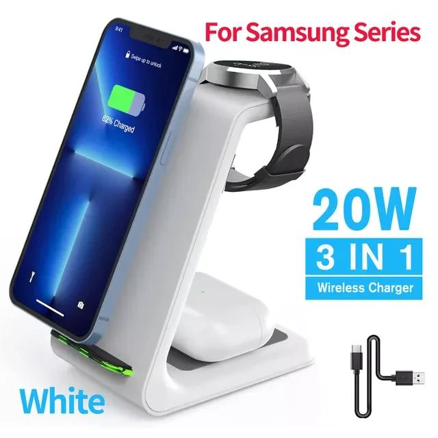 New Arrival 20W Wireless Charging Stand 3 in 1 Wireless Chargers Dock for Apple Watch 6 SE 5 4 3 2, Airpods 2/Pro, iPhone 13/13