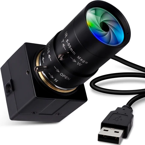 Мини-Чехол ELP 8MP 4K 3264X2448 IMX179 USB веб-камера 5-50 мм вариофокальный Объектив CS Hd USB промышленный чехол внутренняя USB-камера наблюдения
