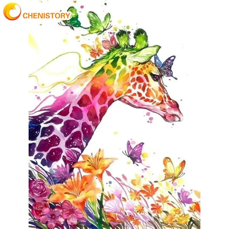 

CHENISTORY Full Square/Round Drill 5D DIY Diamond Painting Giraffe 3D Embroidery Cross Stitch 5D Home Decor For Adults
