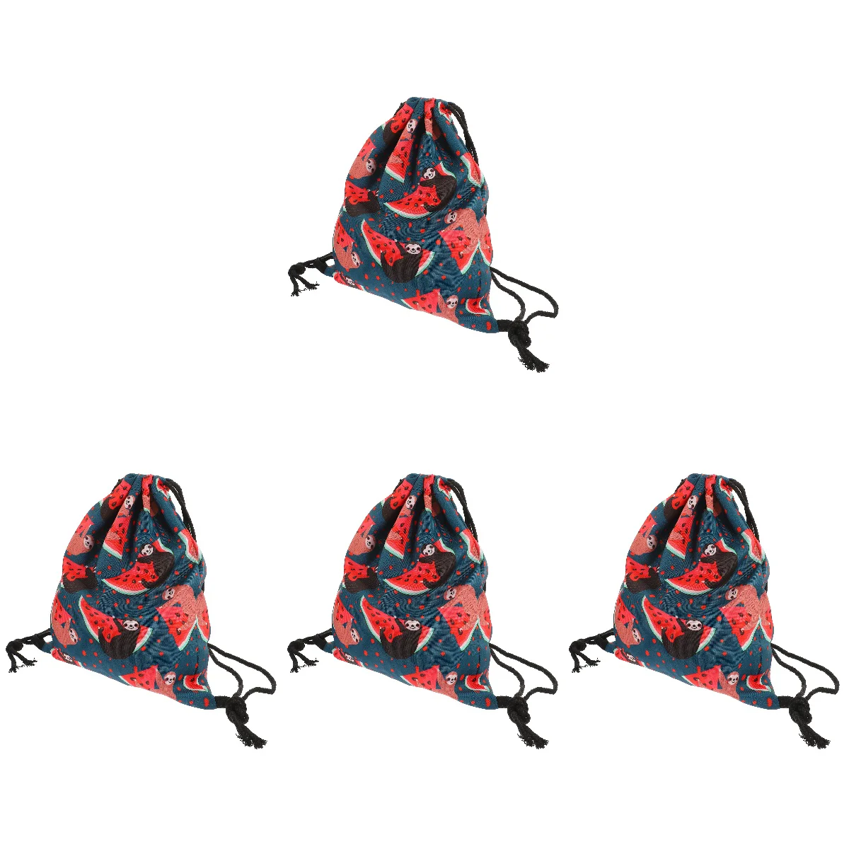 

Set 4 Athletic Backpack Printed Drawstring Pocket Gym Bag Pouches Sports 36x30cm Backpacks Kids Oxford Cloth Swim Fitness