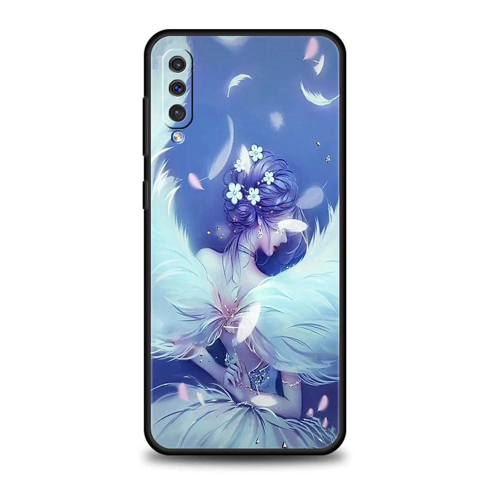 Cartoon Scenery Girl Phone Cover Case For Samsung Galaxy A12 A02 A03 A03S A52 A70 A50 A20 A10 A10S A40 4G Luxury Silicone Shell
