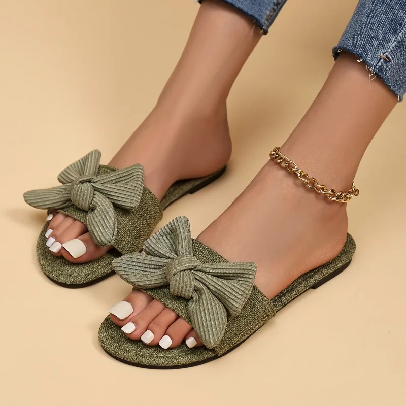 Женские сандалии на плоской подошве новые летние тапочки с открытым носком и