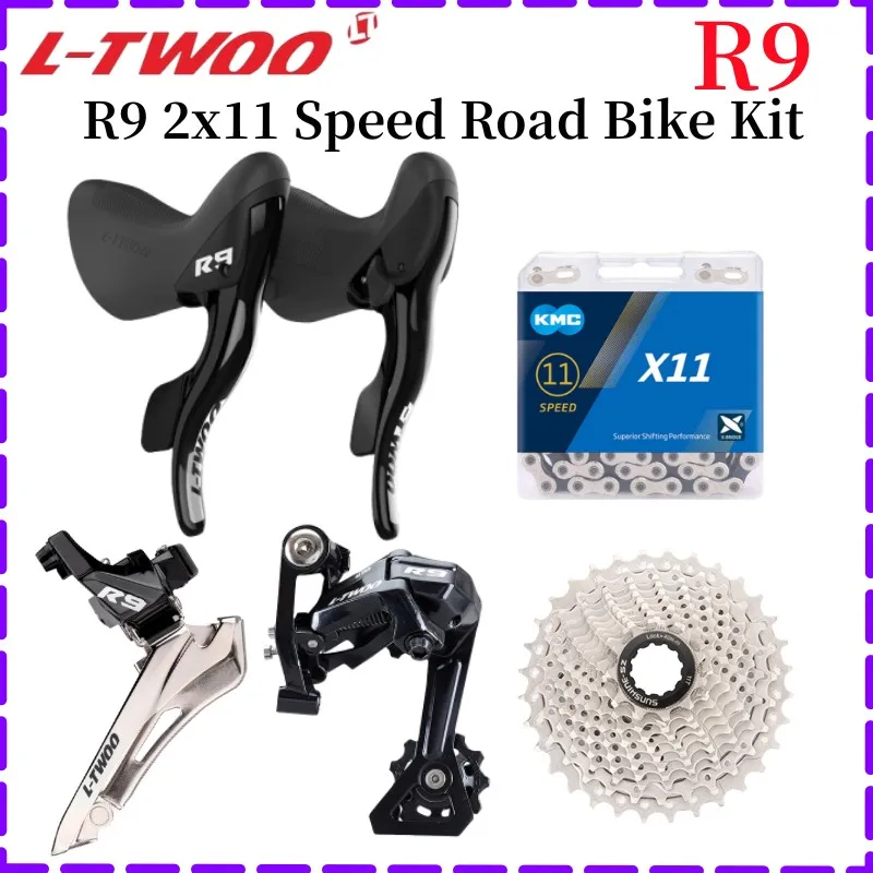 

LTWOO R9 2x11 Speed Road Bike Groupset 2X11S Shifter Brake Lever Front Rear Derailleurs Kit Sunshine Road Cassette KMC X11 Chain