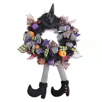 2022 New Halloween Door Hanging Wreath Garland Skull Haunted House Decoration Pendant Ghost Festival Horror Party Ornament