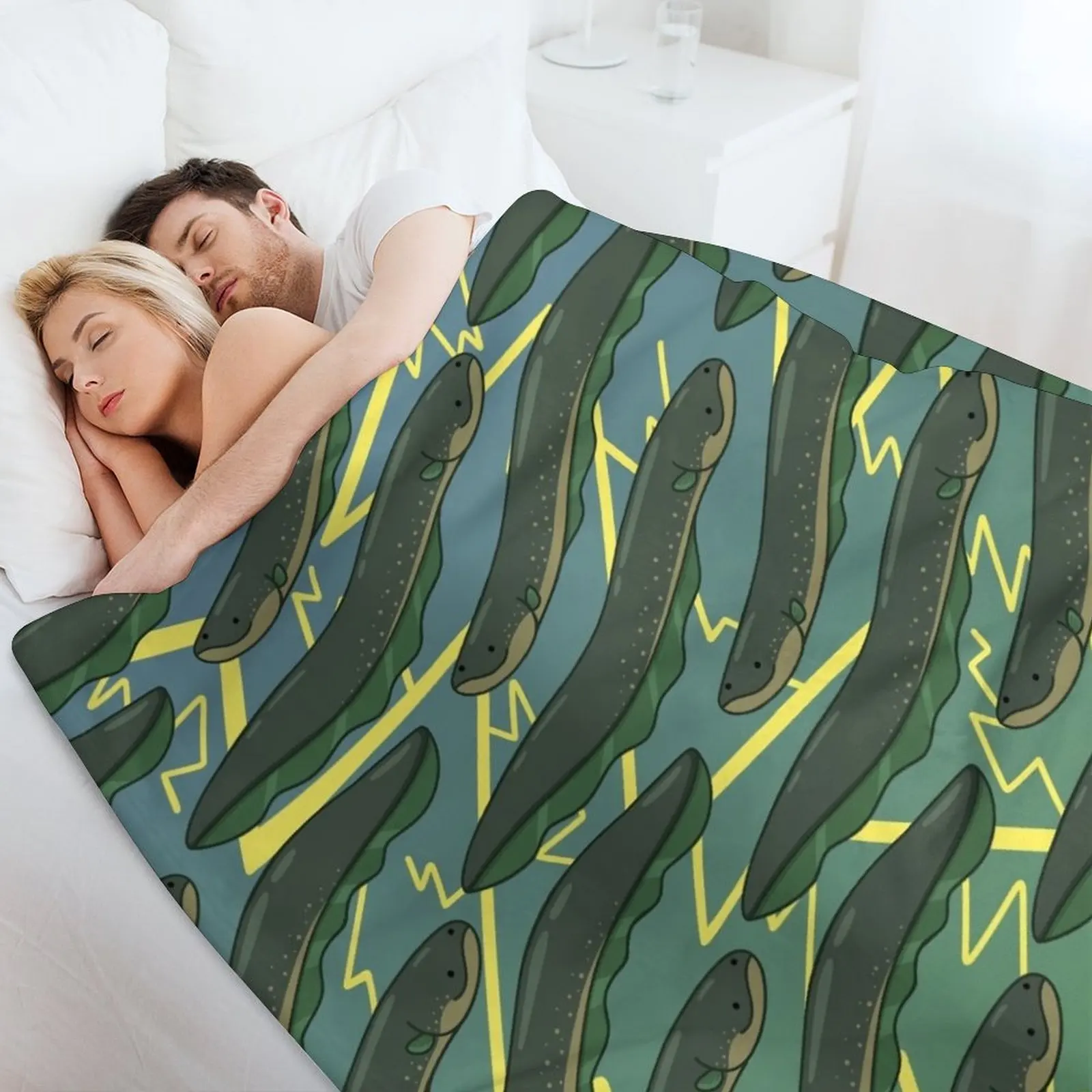 Электрическое одеяло с узором угорь теплые зимние красивые одеяла для Хэллоуина