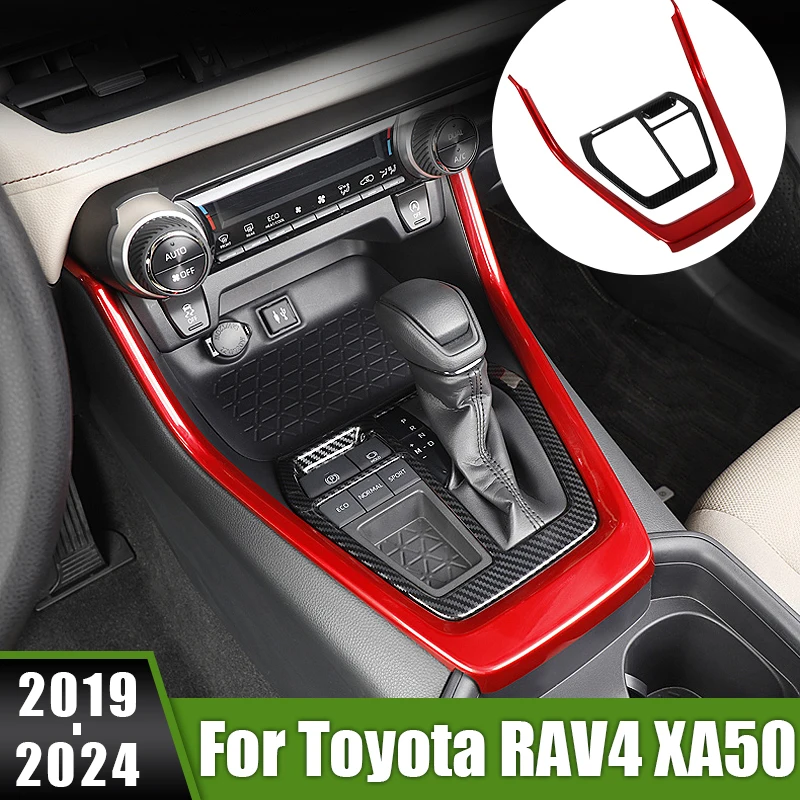 

For Toyota RAV4 XA50 2019 2020 2021 2022 2023 2024 RAV 4 Hybrid ABS Car Center Console Gear Shift Panel Cover Trim Frame Sticker