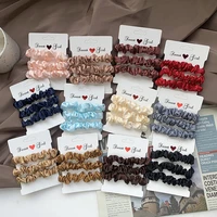 2021 korean elastic hair bands elegant colourful ponytail holder for women jewelry accessories