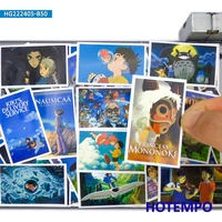 50pieces classic anime miyazaki hayao movie poster cartoon stickers for kids stationery notebooks phone laptop bike sticker toys