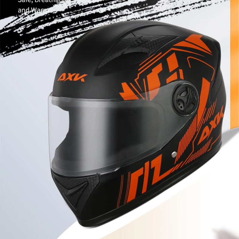 

Universal Motorcycle Helmet Full Helmet Red/Blue/Orange Thermal Anti-fog Rainproof ABS Plastic Locomotive Cycling Accessories