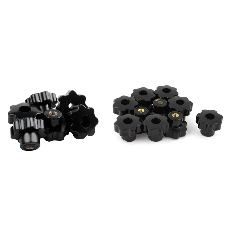 

16 Pcs 32Mm Dia M6 Thread Screw On Type Star Head Clamping Knob Grip & Clamping Nuts Knob Grip M8 Female Thread