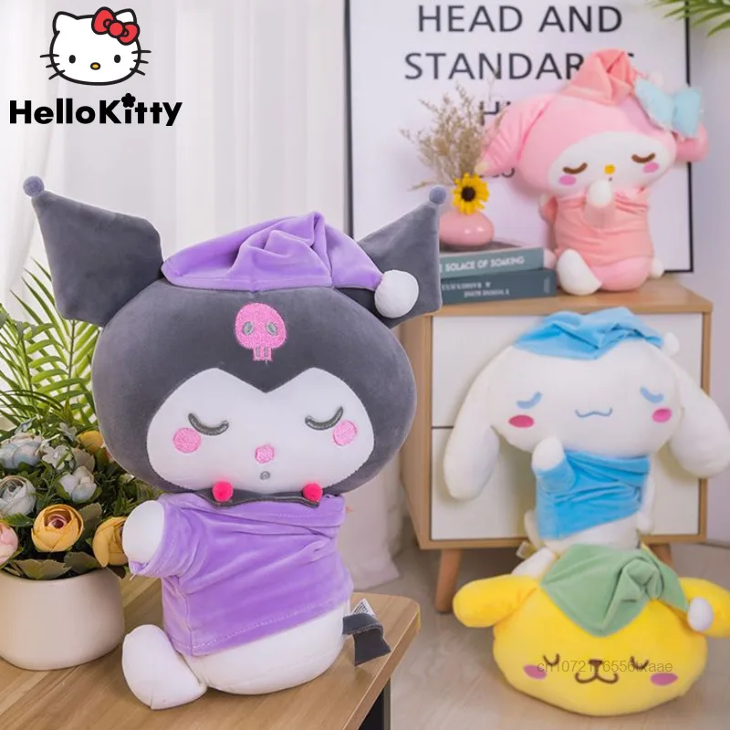 

Sanrio Kawaii Cartoon Stuffed Plush Doll Toys Y2k Fashion Fuzzy Throw Pillow Japanese Room Decoration Accessories For Women Gift