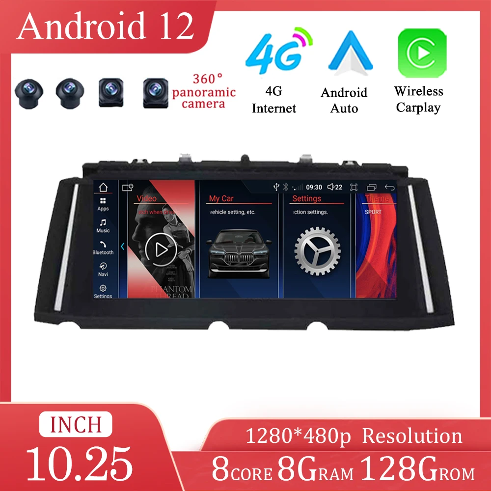 

Car Radio For BMW 7 Series F01 F02 2009 - 2015 CIC NBT System IPS Screen Stereo Player Auto Video GPS Navigation Android 12.0