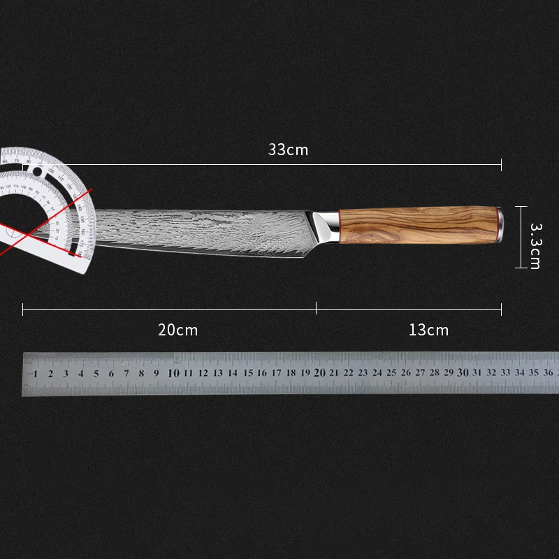 8-дюймовый нож для сашими двустороннее лезвие дамасская сталь VG10 острый повара