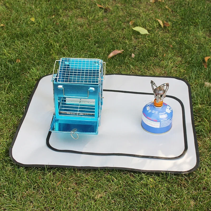 

Fireproof Mat Outdoor Camping Silicone Fire-Retardant Cloth for Under Outdoor Grill Bonfires Garden Patio Camping Black