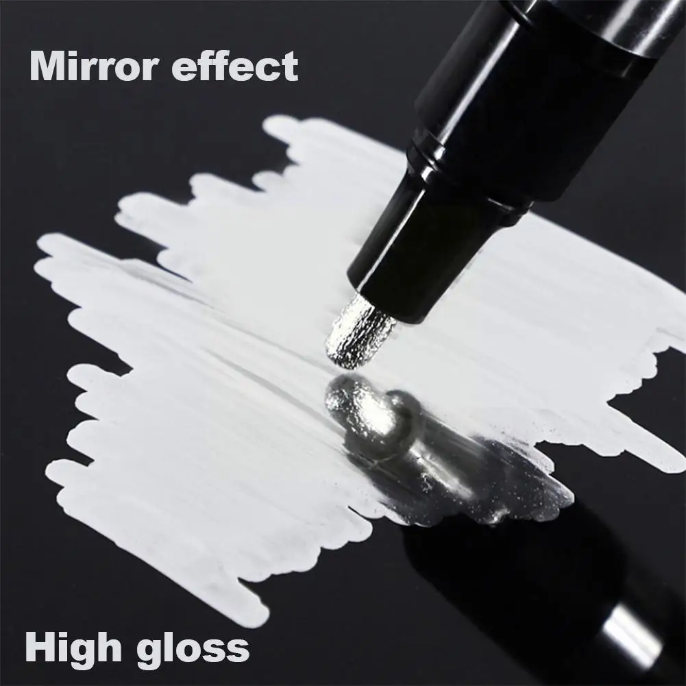 

Mirror Marker Silver Marker Liquid Pen Art Liquid Mirror Pen Paint Craftwork DIY Chrome Metallic Resin Mirror Finish Access V4T9