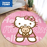 takara tomy round hello kitty rug childrens bedroom cartoon cute bedside rug girl cute soft and comfortable home rug