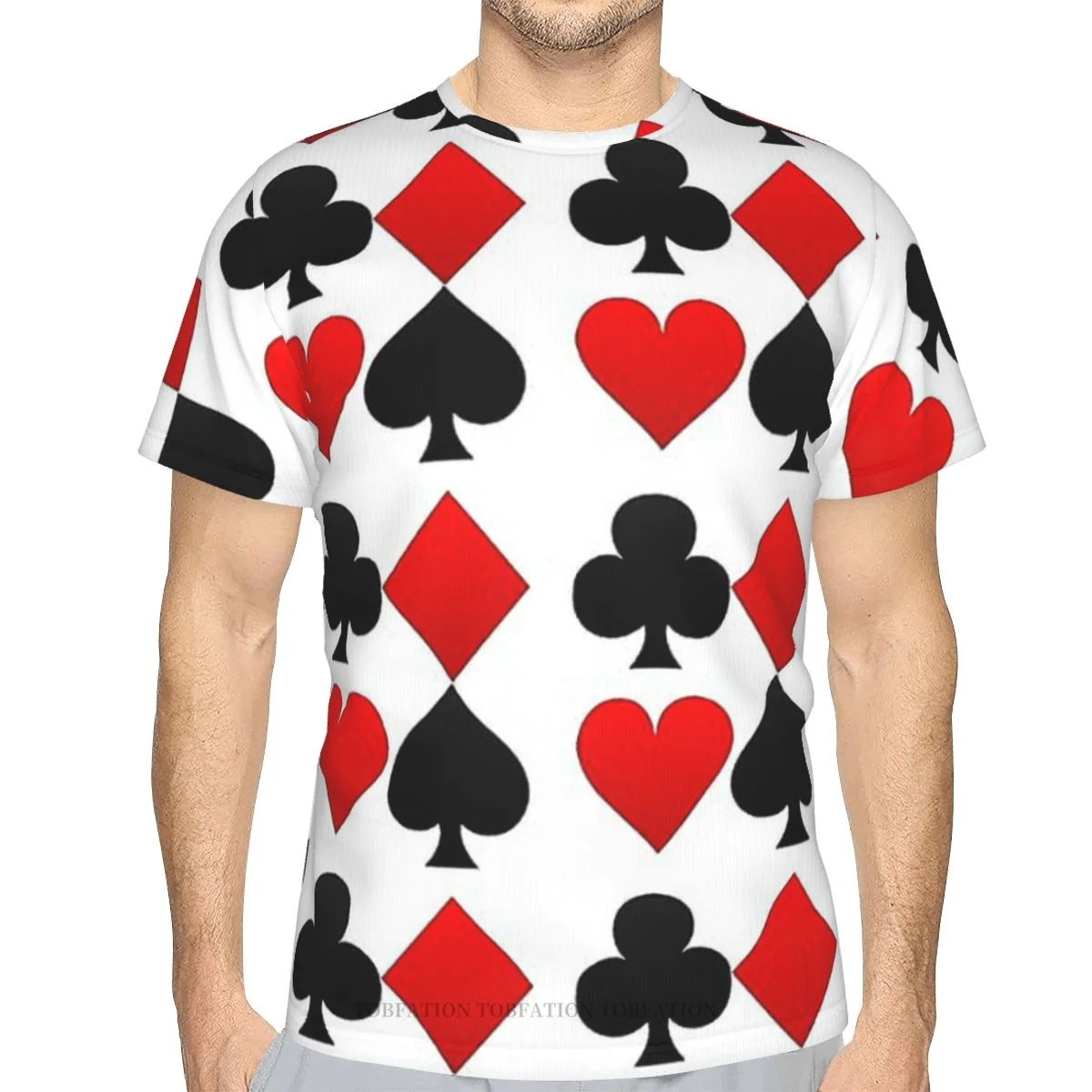 

Hearts Diamonds Clubs Spades Playing Card Summer Mens T Shirts 3D Printed Polyester Tshirt Quick-drying Short Sleeve Clothes