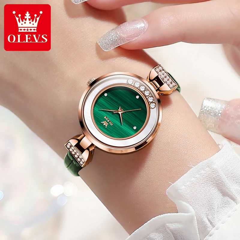 OLEVS Fashion Creative Womens Quartz Watch For Women Small Dial Casual Watch Leather Strap 30M Waterproof Watch Reloj Mujer 5540