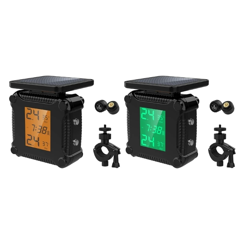 

Wireless TPMS Motorcycles Tyre Temperature Alarm Digital Display