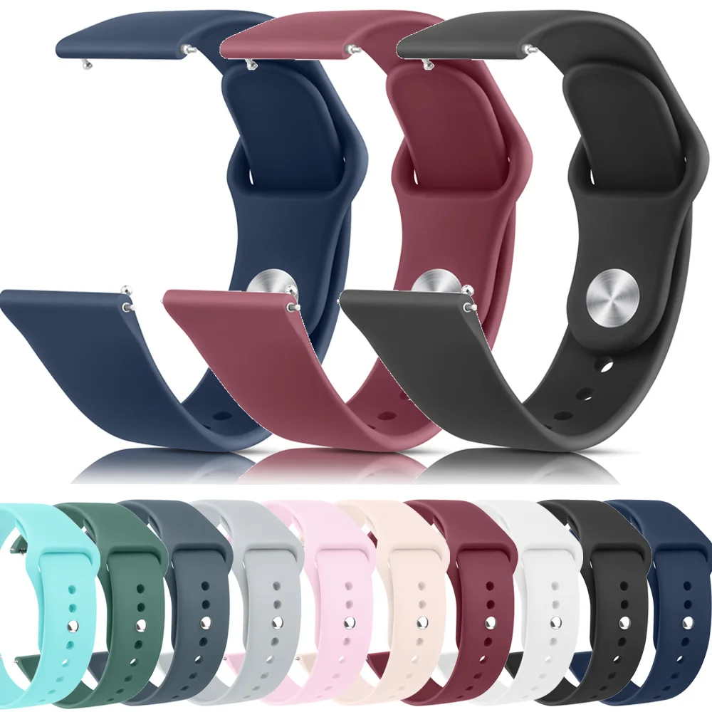 

20mm 22mm Strap Universal Silicone Watch Band Quick Release Wristwatch Bracelet For Women Men Sports Smartwatch Accessories
