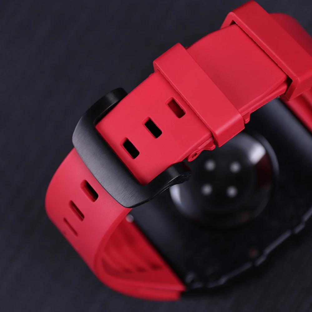 Top Luxury Super Light Alloy Modification Kit for Apple Watch 8 7 44Mm 45Mm Rubber Strap Metal Case Band for Iwatch 6 Se 5 4