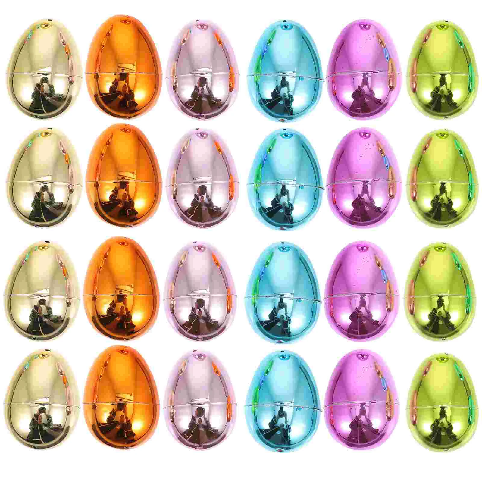 

24 Pcs Diy Easter Eggs Child Party Stuffer Fillable Surprise Egg Easter Open Eggs Easter Treat Box Shiny Easter Eggs