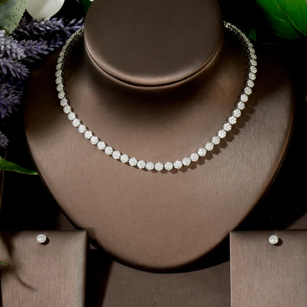 

Fashion Classic White Gold Color AAA+ CZ Stone Wedding Bridal Dress Accessories Party Jewelry Sets for Women N-91