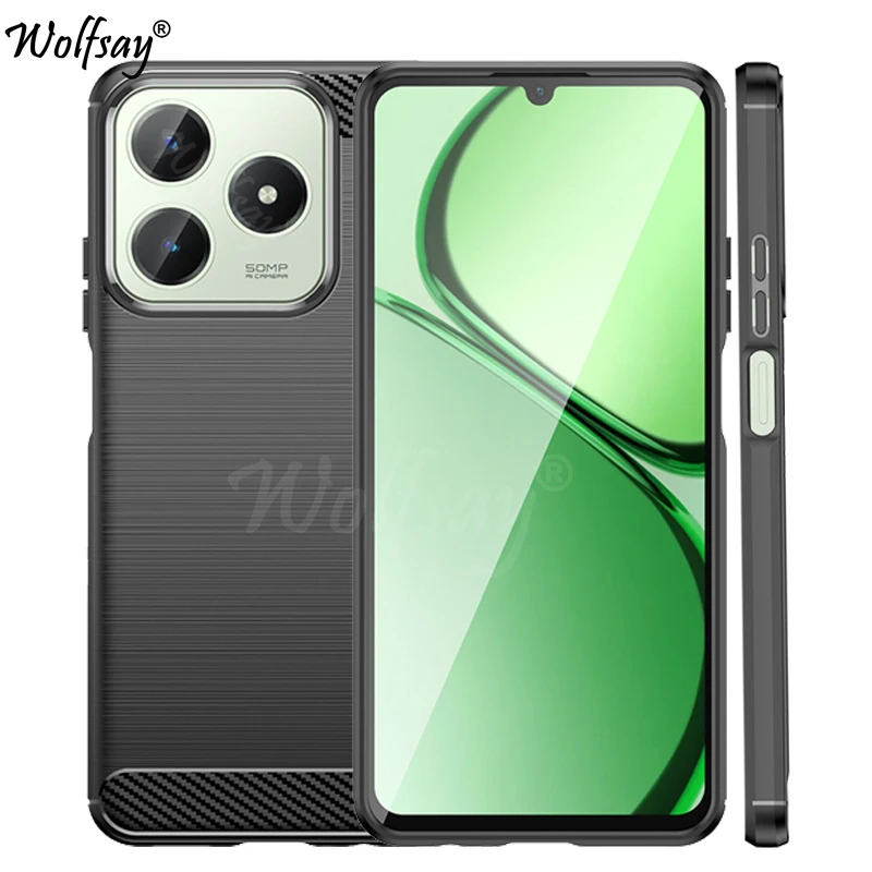 Чехол для Realme Narzo N63 противоударный мягкий силиконовый чехол из углеродного