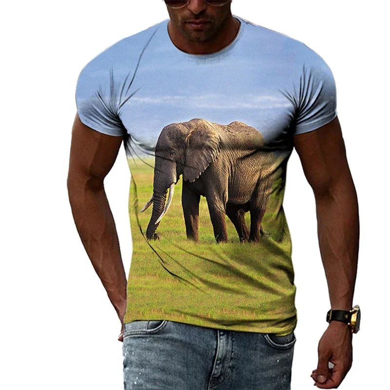 The Jungle Elephant Summer Fashion Men T shirt Hot Desing 3D All Over Printed Tee Tops shirts Unisex