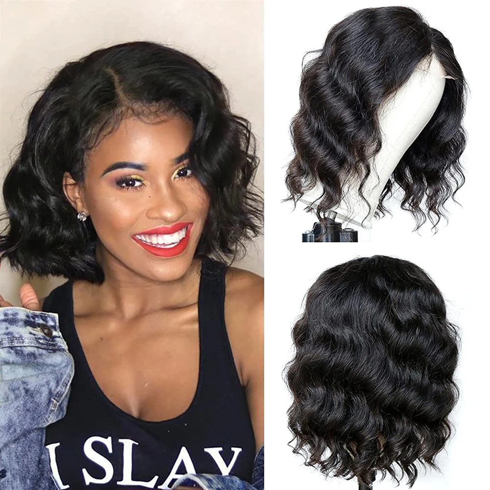 

AIMEYA Pre Plucked 13x4/13x6 Transparent Lace Front Wigs Short Bob Body Wave Human Hair Wig For Women Perruque Cheveux Humain