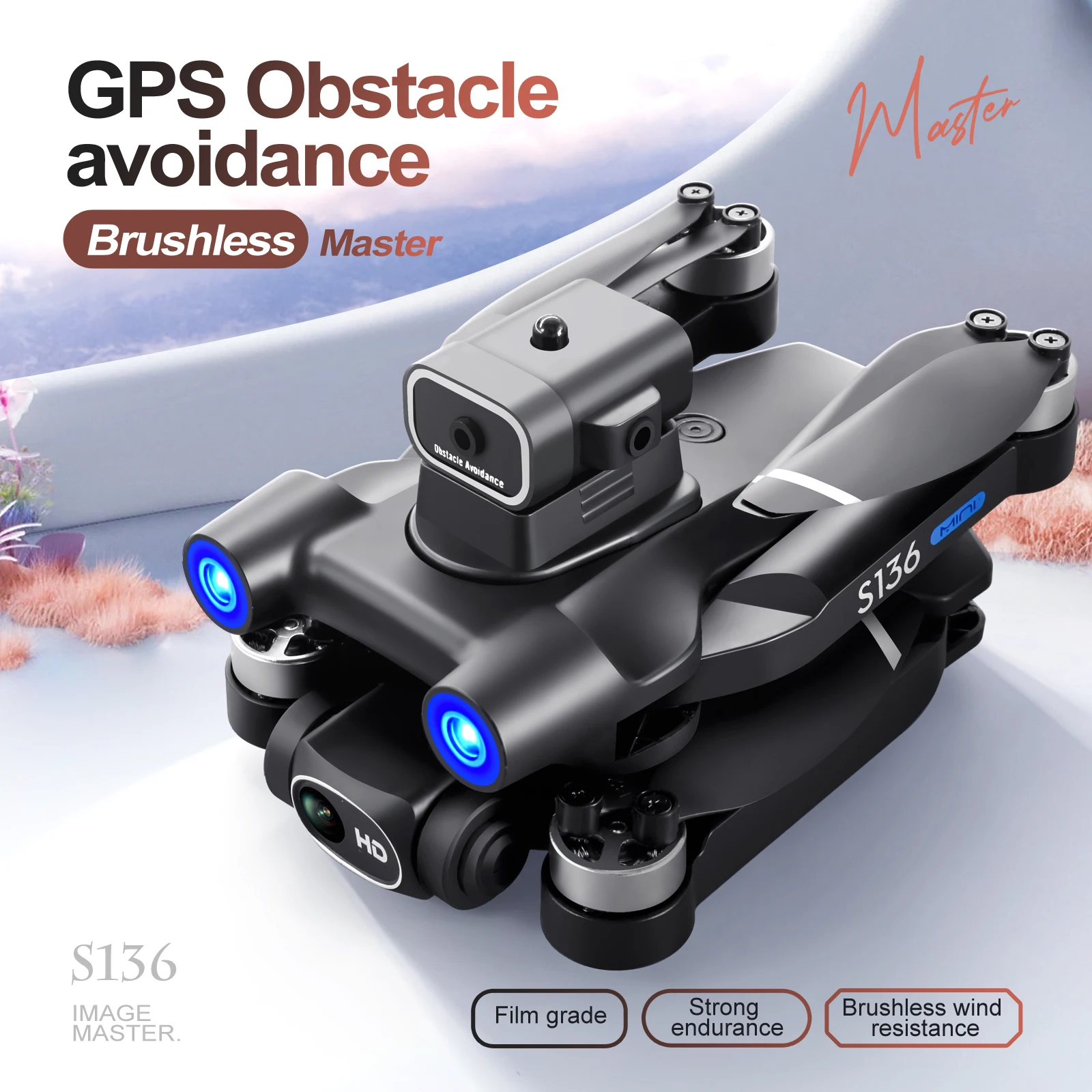 

S136 GPS Drone 4K Professional 6K Dual ESC Camera Optical Flow Positioning Obstacle Avoidance Brushless RC Foldable Quadcopter