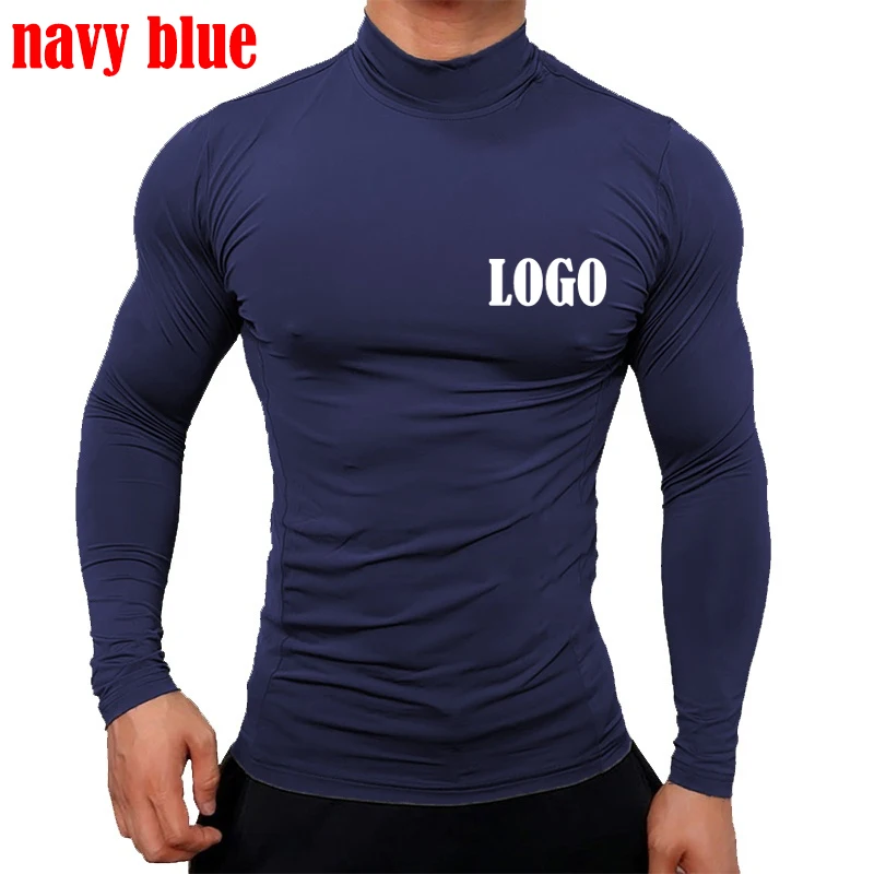 Новая модная базовая футболка Мужская облегающая трикотажная с высокой